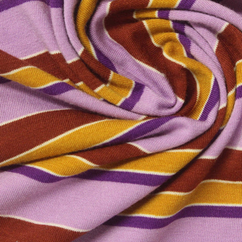 Light Purple Horizontal-Stripe Jersey Knit, Poly-Viscose