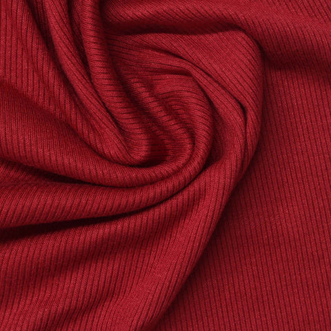 Viscose Stretch Rib Knit Fabric, 270 gsm, 120 cm — Red, ref EF-262933