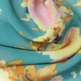 Yellow Flowers Chiffon, Polyester, 85 gsm — photo 1