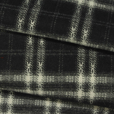 Black Plaid Woven, Poly-Viscose, 285 gsm, 150 cm, ref EF-265203