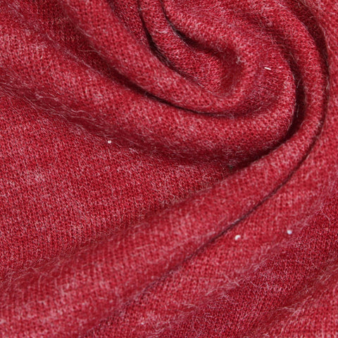 Red Heathered-Marl Knit, Poly-Viscose, 226 gsm
