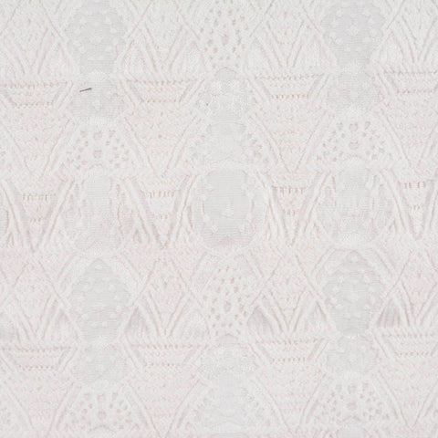 White Tone-on-Tone Diamond Jacquard, Cotton-Poly