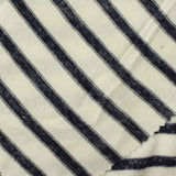 Navy Horizontal-Stripe Chunky Knit, Viscose-Poly, 212 gsm — photo 1