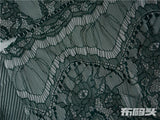Dark Green Floral Lace, Nylon — photo 1