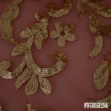 Gold Sequin Mesh, Polyester, 156 gsm — photo 1