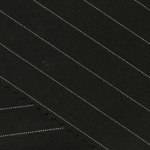 White Horizontal-Stripe Ponte Knit, Viscose-Nylon, 260 gsm