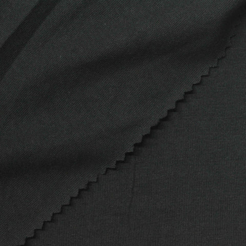 Polyester Cotton Jersey Knit Fabric, 133 gsm, 182 cm — Black
