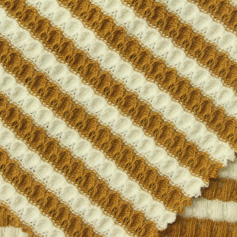 Mustard Horizontal-Stripe Chunky Knit, Cotton-Viscose