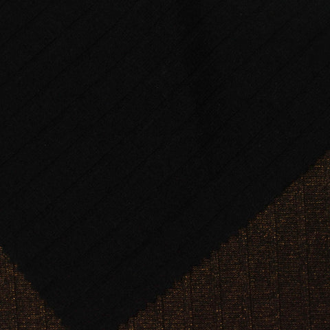 Dark Brown Vertical-Stripe Rib Knit, Polyester