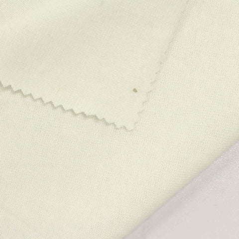 Polyester Cotton Chunky Knit Fabric, 235 gsm, 155 cm — White