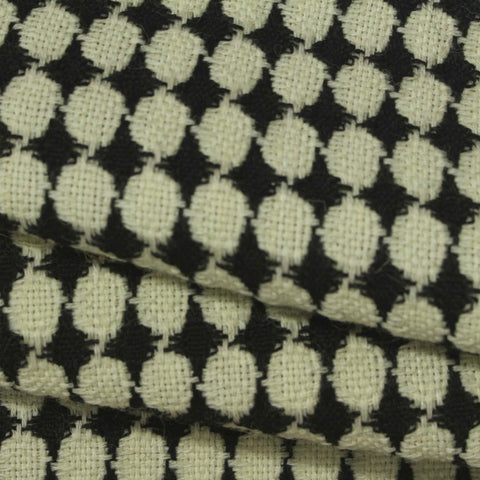 Cream Dots Bouclé, Wool-Poly