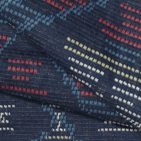 Blue Geometric Interlock Knit, Poly-Viscose, 285 gsm