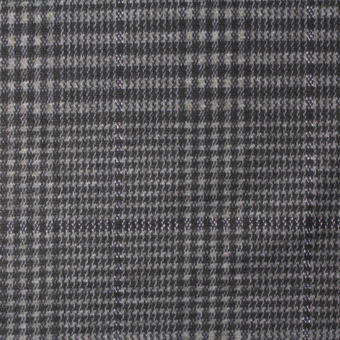 Black Houndstooth Jersey Knit, Polyester, 330 gsm