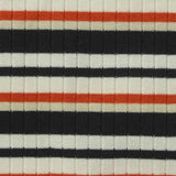 White Horizontal-Stripe Rib Knit, Poly-Cotton, 270 gsm — photo 1