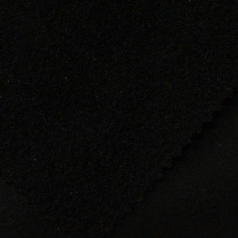 Polyester Cotton Fleece Fabric, 351 gsm, 155 cm — Black