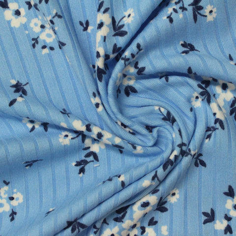 White Floral Milk Silk Knit, Polyester, 210 gsm