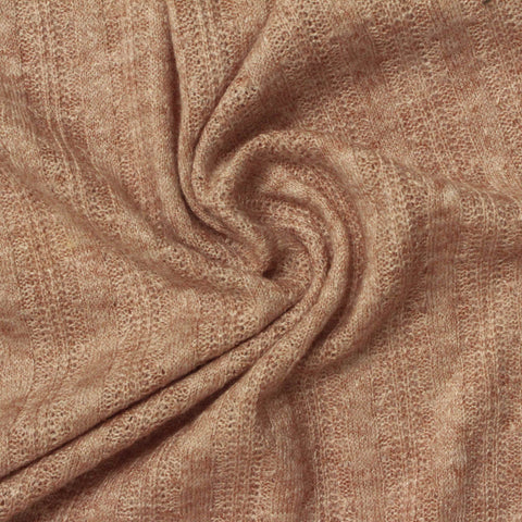 Light Brown Marl Chunky Knit, Viscose-Poly, 170 gsm