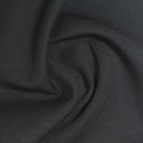 Cotton Polyester Stretch Scuba Knit Fabric, 220 gsm, 160 cm — Black