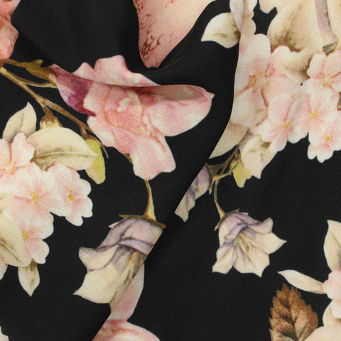 Pink Flowers Woven, Polyester, 193 gsm, ref EF-213344