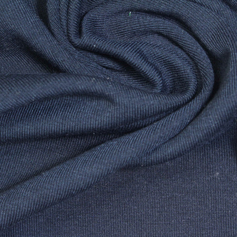 Polyester Stretch Rib Knit Fabric, 326 gsm — Navy