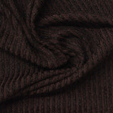 Dark Brown Marl Rib Knit, Poly-Cotton — photo 1