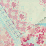 Pink Floral Linen-Look, Polyester, 150 gsm — photo 1