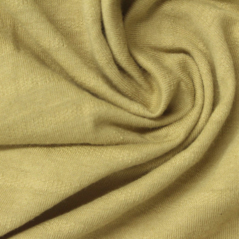 Khaki Horizontal-Stripe Jersey Knit, Cotton