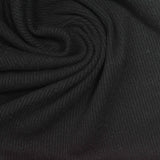 Polyester Viscose Stretch Rib Knit Fabric, 250 gsm, 110 cm — Black — photo 1