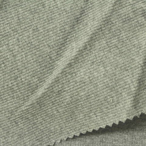 Cotton Polyester Stretch Rib Knit Fabric, 430 gsm, 160 cm — Grey