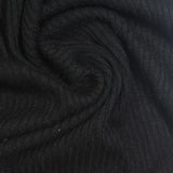 Polyester Viscose Stretch Rib Knit Fabric, 242 gsm, 170 cm — Black — photo 1