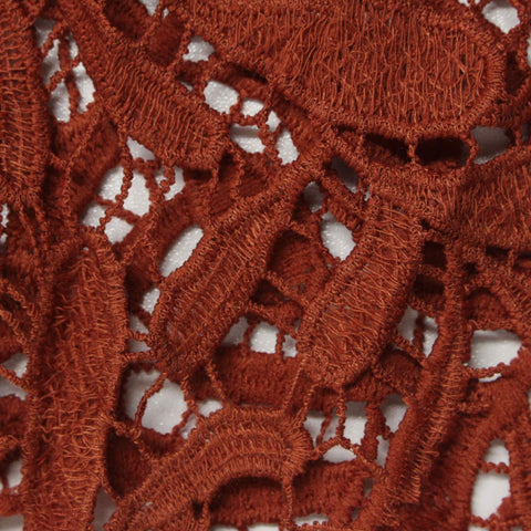 Terracotta Abstract-Floral Knit, Polyester
