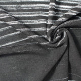 White Horizontal-Stripe Knit, Poly-Viscose, 210 gsm — photo 1