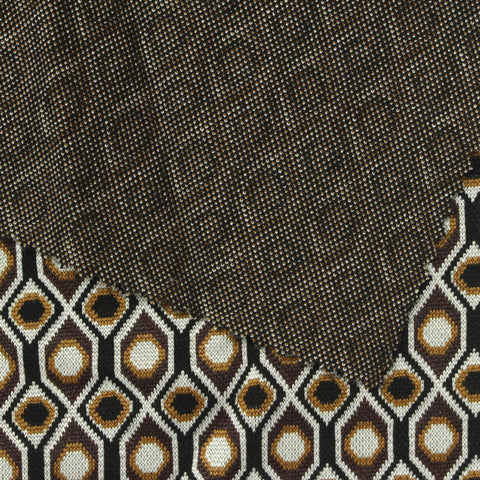 Black Hexagons Ponte Knit, Poly-Viscose