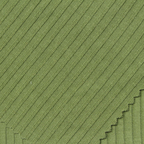 Olive Rib Knit, Poly-Viscose
