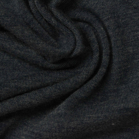 Dark Grey Heathered-Marl Jersey Knit, 195 gsm