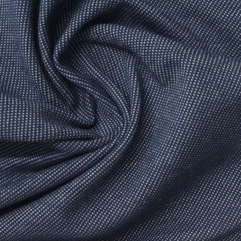 Jacquard Cotton Polyester Stretch French Terry Fabric, 190 gsm, 160 cm — Navy