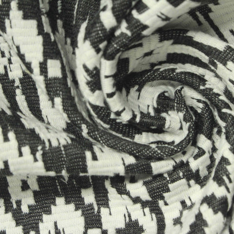 Black Geometric Jacquard, Polyester, 341 gsm