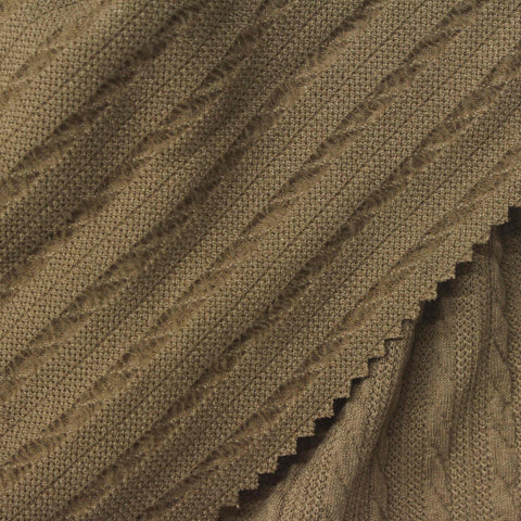 Brown Stripes Jersey Knit, Poly-Viscose