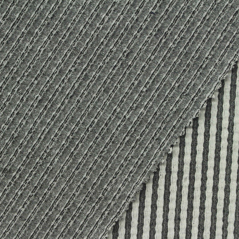 Black Stripes Knit, Polyester, 240 gsm