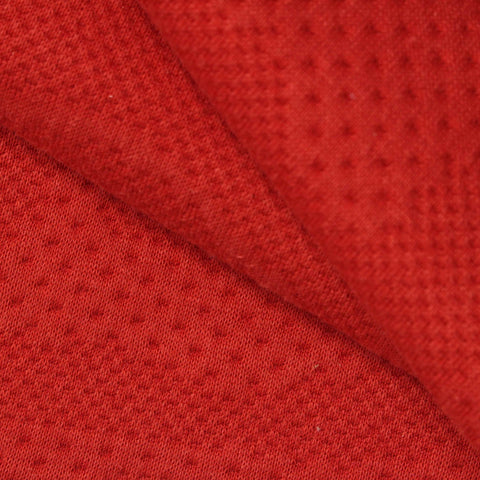 Jacquard Polyester Cotton Stretch Knit Fabric, 430 gsm, 165 cm — Red