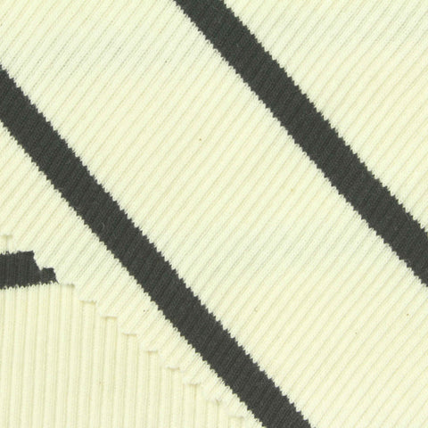 Dark Grey Horizontal-Stripe Rib Knit, Spandex