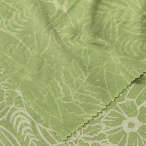 Light Green Floral Jersey Knit, Spandex
