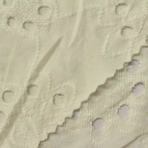 Cream Eyelet Jacquard, Polyester, 120 gsm