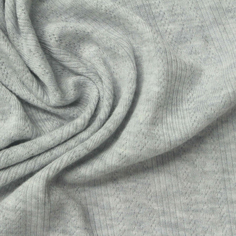 Light Grey Diamond Rib Knit, Poly-Viscose