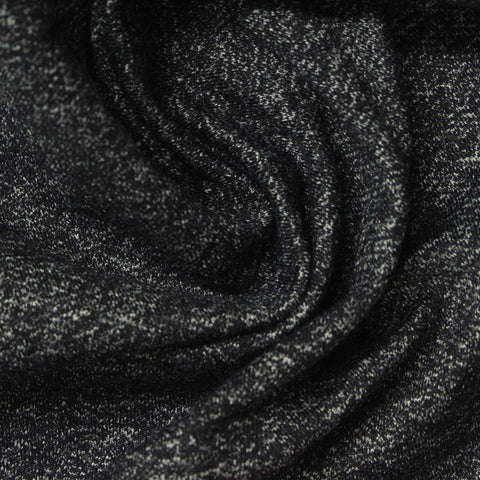 Black Marl Jersey Knit, Nylon-Cotton