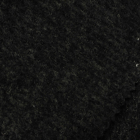 Dark Grey Marl Rib Knit, Polyester, 260 gsm