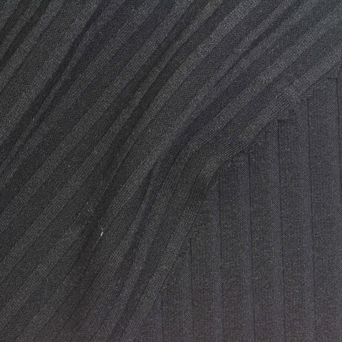 Black Ribbed Rib Knit, Polyester