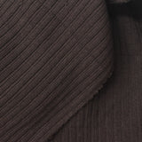Cotton Stretch Rib Knit Fabric, 240 gsm, 140 cm — Brown — photo 1