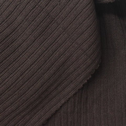 Cotton Stretch Rib Knit Fabric, 240 gsm, 140 cm — Brown