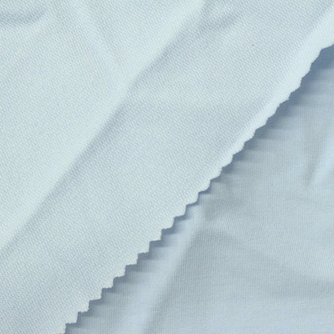 Polyester Cotton Stretch French Terry Fabric, 265 gsm, 130 cm — Blue